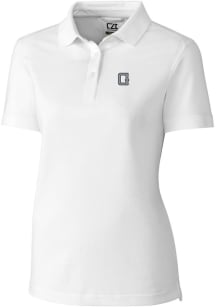 Cutter and Buck Georgetown Hoyas Womens White Advantage Pique Short Sleeve Polo Shirt