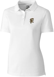 Cutter and Buck Grambling State Tigers Womens White Advantage Pique Short Sleeve Polo Shirt