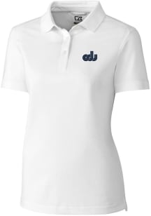 Cutter and Buck Old Dominion Monarchs Womens White Advantage Pique Short Sleeve Polo Shirt