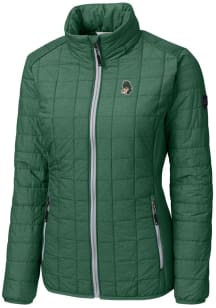 Cutter and Buck Michigan State Spartans Womens Green Rainier PrimaLoft Puffer Filled Jacket