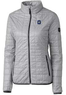 Cutter and Buck Georgetown Hoyas Womens Grey Rainier PrimaLoft Puffer Filled Jacket
