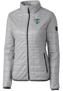 Cutter and Buck Tulane Green Wave Womens Grey Rainier PrimaLoft Puffer Filled Jacket