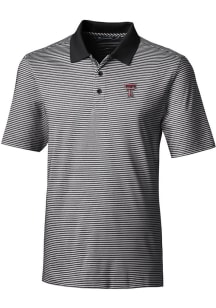 Cutter and Buck Texas Tech Red Raiders Mens Black Forge Tonal Stripe Stretch Big and Tall Polos ..