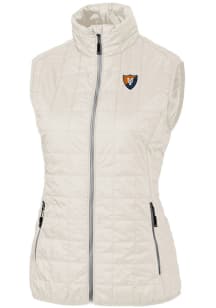 Womens Illinois Fighting Illini White Cutter and Buck Vault Rainier PrimaLoft Puffer Vest