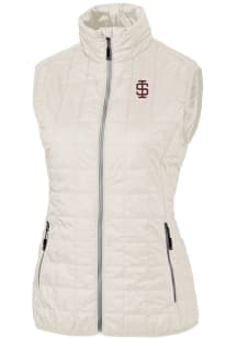 Cutter and Buck Southern Illinois Salukis Womens White Rainier PrimaLoft Puffer Vest