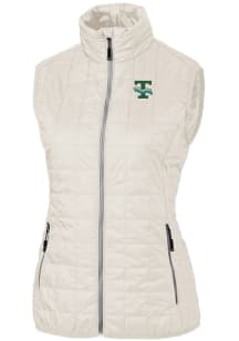 Cutter and Buck Tulane Green Wave Womens White Vault Rainier PrimaLoft Puffer Vest