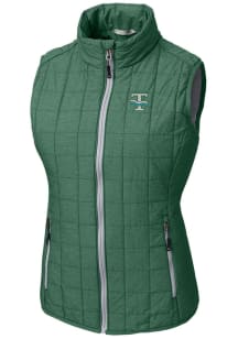 Cutter and Buck Tulane Green Wave Womens Green Rainier PrimaLoft Puffer Vest