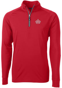 Cutter and Buck Miami Marlins Mens Red City Connect Adapt Eco Big and Tall 1/4 Zip Pullover