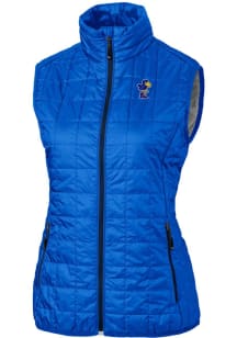 Cutter and Buck Kansas Jayhawks Womens Blue Rainier PrimaLoft Puffer Vest
