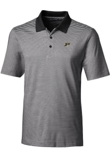 Cutter and Buck Purdue Boilermakers Mens Black Forge Tonal Stripe Stretch Big and Tall Polos Shi..