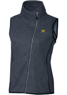 Cutter and Buck Michigan Wolverines Womens Navy Blue Mainsail Vest