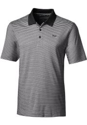 Cutter and Buck Jackson State Tigers Mens Black Forge Tonal Stripe Stretch Big and Tall Polos Shirt