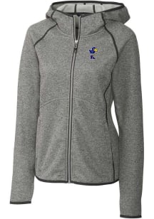 Cutter and Buck Kansas Jayhawks Womens Grey Mainsail Medium Weight Jacket