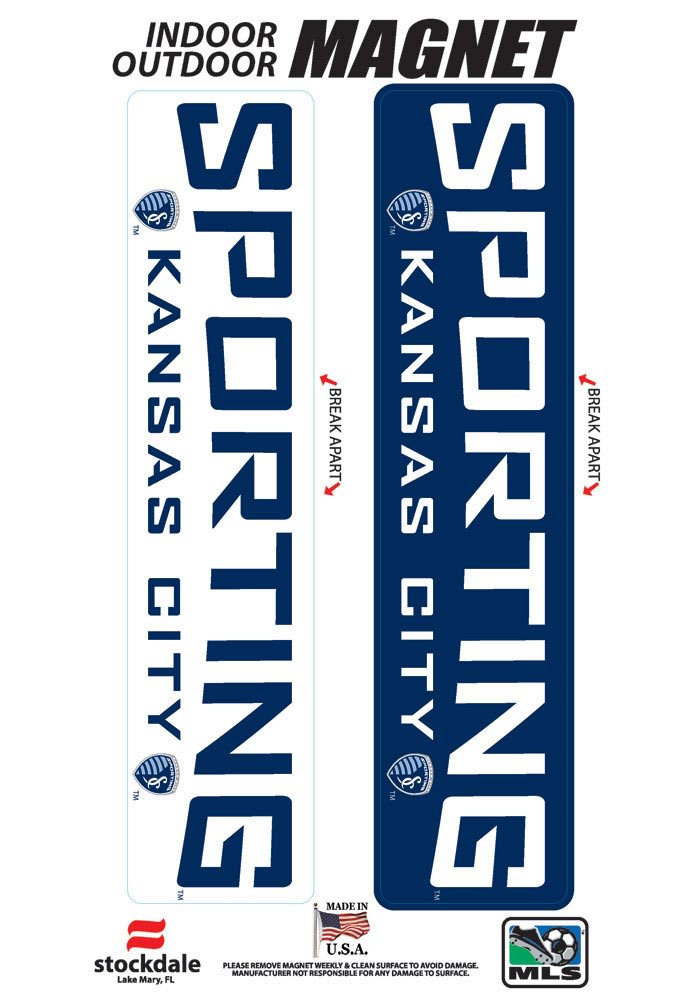 Sporting Kansas City 2pk 6x12 Wordmark Car Magnet - Blue