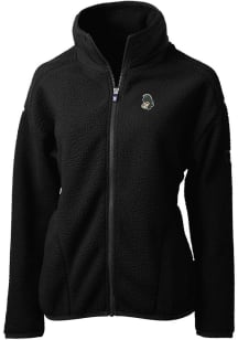 Cutter and Buck Michigan State Spartans Womens Black Cascade Eco Sherpa Long Sleeve Full Zip Jacket