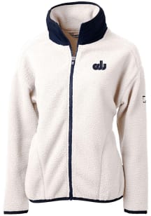 Cutter and Buck Old Dominion Monarchs Womens Navy Blue Cascade Eco Sherpa Long Sleeve Full Zip J..