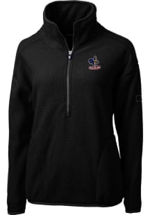 Cutter and Buck Delaware Fightin' Blue Hens Womens Black Cascade Eco Sherpa 1/4 Zip Pullover