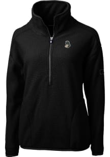 Cutter and Buck Michigan State Spartans Womens Black Cascade Eco Sherpa 1/4 Zip Pullover