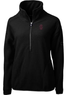 Cutter and Buck Southern Illinois Salukis Womens Black Cascade Eco Sherpa 1/4 Zip Pullover