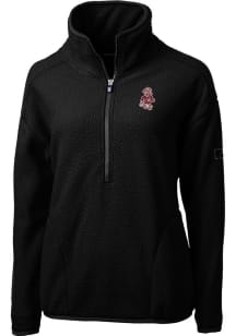 Cutter and Buck Washington State Cougars Womens Black Cascade Eco Sherpa 1/4 Zip Pullover