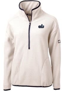 Cutter and Buck Old Dominion Monarchs Womens Navy Blue Cascade Eco Sherpa 1/4 Zip Pullover