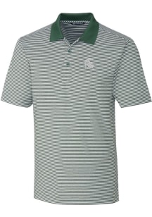 Cutter and Buck Michigan State Spartans Mens Green Forge Tonal Stripe Stretch Big and Tall Polos..