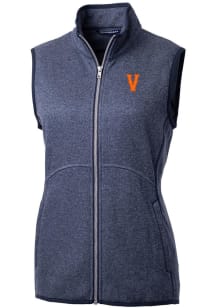 Cutter and Buck Virginia Cavaliers Womens Navy Blue Mainsail Vest