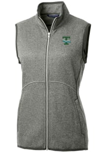 Cutter and Buck Tulane Green Wave Womens Grey Mainsail Vest