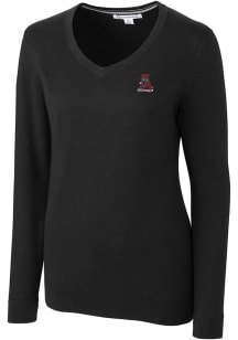Cutter and Buck Alabama Crimson Tide Womens Black Lakemont Long Sleeve Sweater
