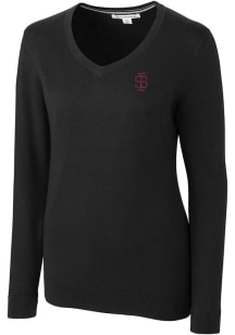 Cutter and Buck Southern Illinois Salukis Womens Black Lakemont Long Sleeve Sweater