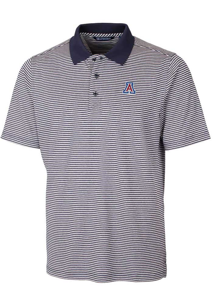 Cutter and Buck Arizona Wildcats Mens Navy Blue Forge Tonal Stripe Stretch Big and Tall Polos Shirt