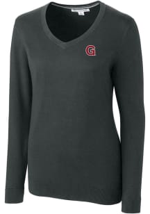 Cutter and Buck Gonzaga Bulldogs Womens Grey Lakemont Long Sleeve Sweater