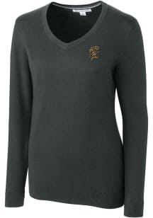 Cutter and Buck Grambling State Tigers Womens Grey Lakemont Long Sleeve Sweater