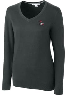 Cutter and Buck NC State Wolfpack Womens Grey Lakemont Long Sleeve Sweater