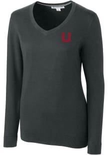 Cutter and Buck Utah Utes Womens Grey Lakemont Long Sleeve Sweater