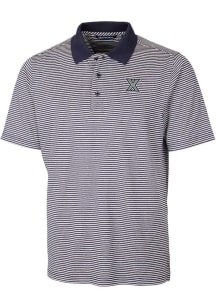 Cutter and Buck Xavier Musketeers Mens Navy Blue Forge Tonal Stripe Stretch Big and Tall Polos S..