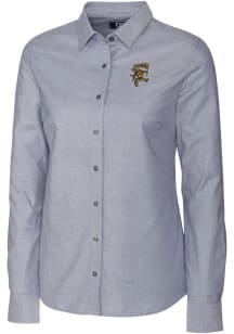 Cutter and Buck Grambling State Tigers Womens Stretch Oxford Long Sleeve Grey Dress Shirt