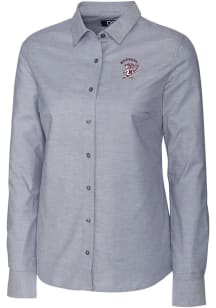 Cutter and Buck Mississippi State Bulldogs Womens Stretch Oxford Long Sleeve Grey Dress Shirt