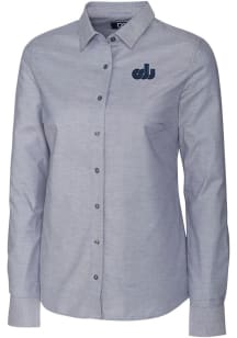Cutter and Buck Old Dominion Monarchs Womens Stretch Oxford Long Sleeve Grey Dress Shirt