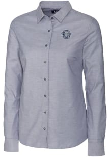 Cutter and Buck Penn State Nittany Lions Womens Stretch Oxford Long Sleeve Grey Dress Shirt