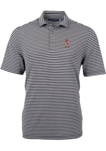 Cutter and Buck Oklahoma State Cowboys Black Virtue Eco Pique Stripe Big and Tall Polo
