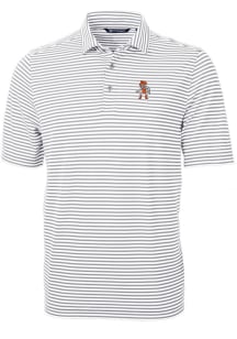 Cutter and Buck Oklahoma State Cowboys Grey Virtue Eco Pique Stripe Big and Tall Polo