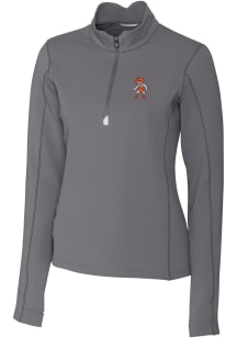 Cutter and Buck Oklahoma State Cowboys Womens Grey Traverse 1/4 Zip Pullover