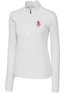 Cutter and Buck Oklahoma State Cowboys Womens White Traverse 1/4 Zip Pullover