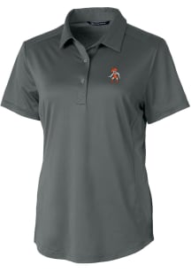 Cutter and Buck Oklahoma State Cowboys Womens Grey Prospect Textured Short Sleeve Polo Shirt