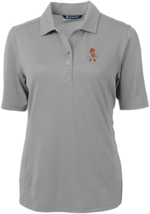 Cutter and Buck Oklahoma State Cowboys Womens Grey Virtue Eco Pique Short Sleeve Polo Shirt