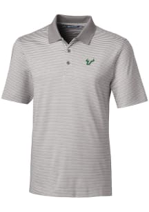 Cutter and Buck South Florida Bulls Mens Grey Forge Tonal Stripe Stretch Big and Tall Polos Shir..