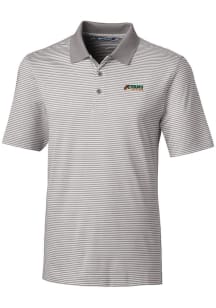 Cutter and Buck Florida A&amp;M Rattlers Mens Grey Forge Tonal Stripe Stretch Big and Tall Polos Shi..