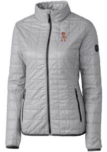 Cutter and Buck Oklahoma State Cowboys Womens Grey Wresting Pete Rainier PrimaLoft Filled Jacket