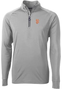 Cutter and Buck San Francisco Giants Mens Grey City Connect Adapt Eco Big and Tall Qtr Zip